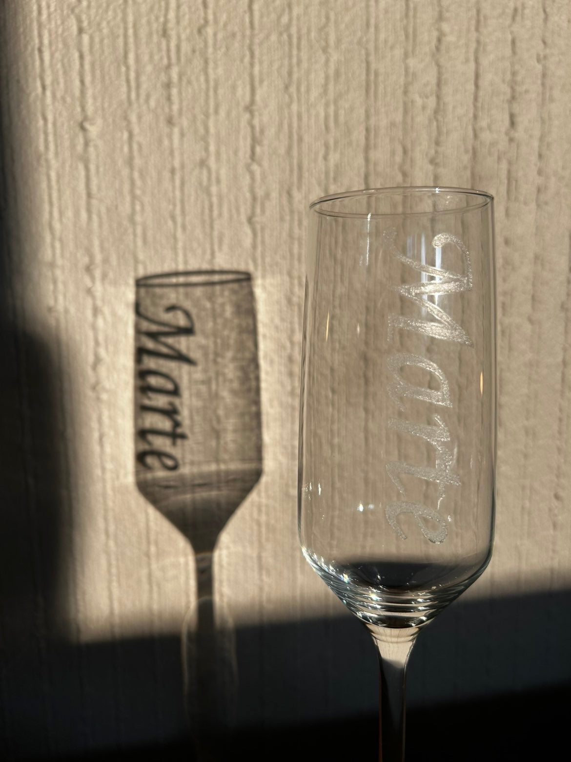 Champagneglass med gravering