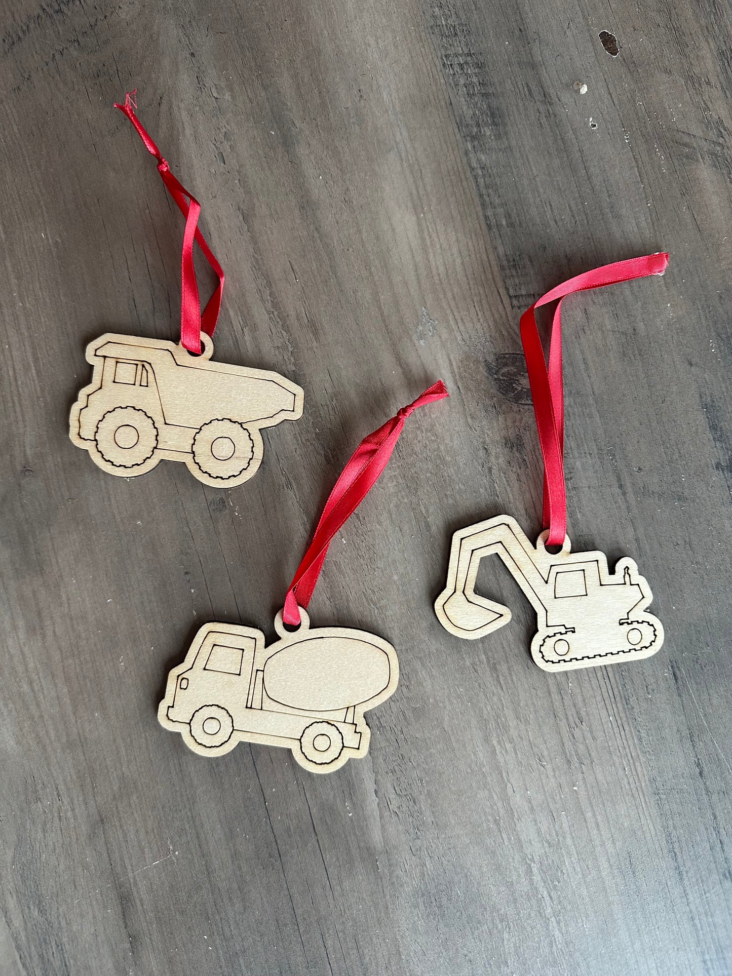 Juletrepynt - Anleggsmaskiner sett