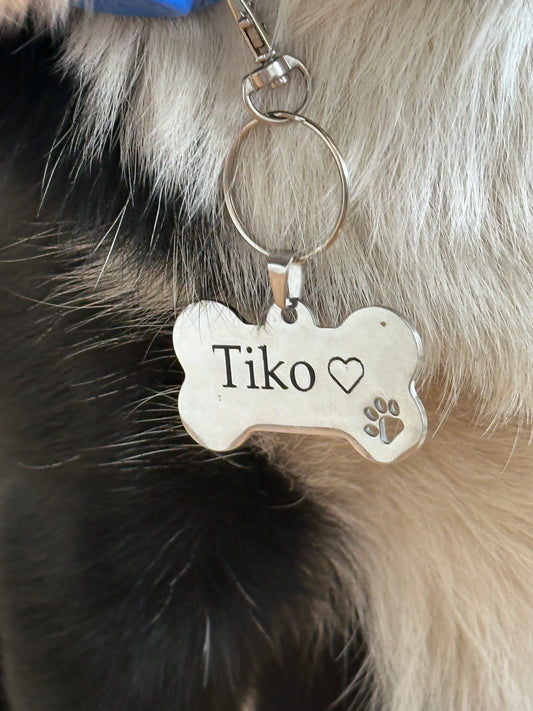 Navnebrikke til hund - med gravering