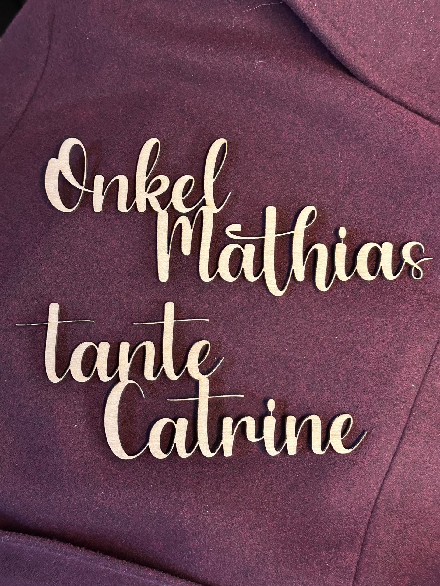 Bordkort i tre - Personlig navn