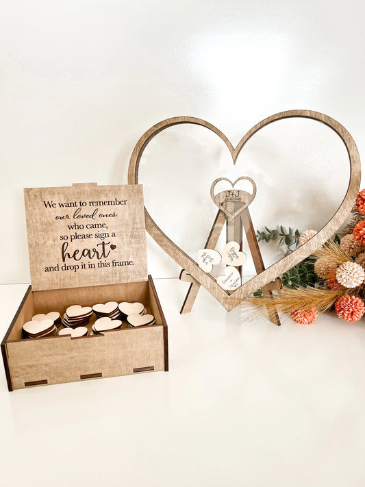 Gjestebok i tre - Hjerteramme