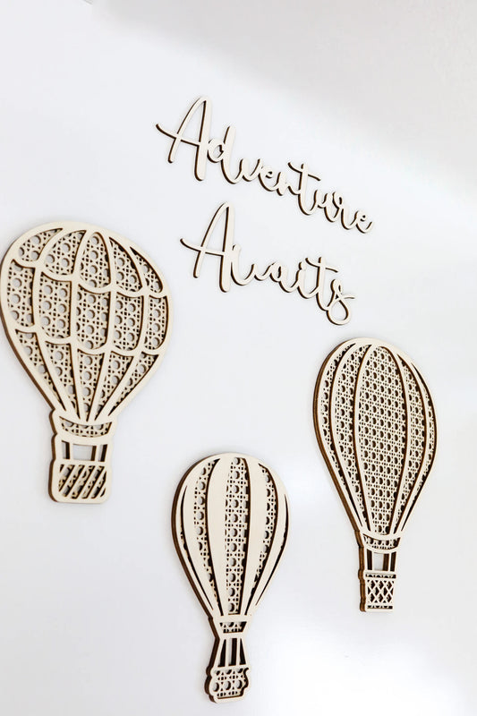 Veggpynt Luftballonger i tre - 3 stk