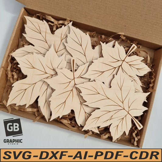 Dekorative høstblader i tre